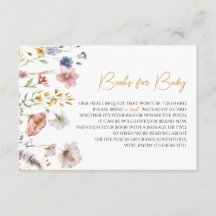 Boho Wildflower Baby Shower Books for Baby