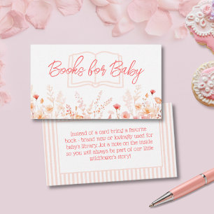 Boho Wildflower Baby Shower Books for Baby Enclosure Card