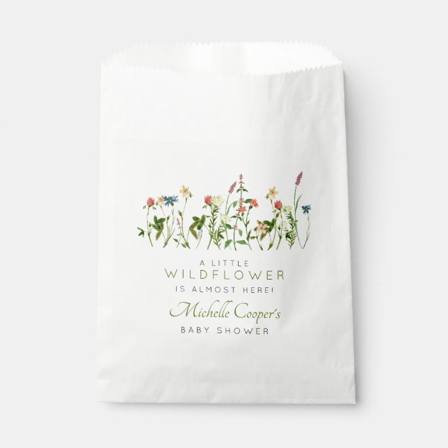 Boho Wildflower Baby Shower Favour Bags (Front)