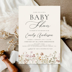 Boho Wildflower Baby Shower Garden Invitation