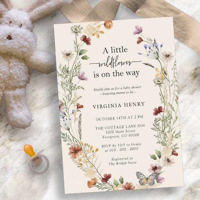 Boho Wildflower Baby Shower Invitation (Boho Wildflower Baby Shower Invitation by Painted Paperie
)