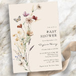 Boho Wildflower Baby Shower Invitation<br><div class="desc">Boho Wildflower Baby Shower Invitation. This stylish & elegant baby shower invitation features gorgeous hand-painted watercolor wildflowers arranged as a lovely bouquet and elegant calligraphy script that's perfect for spring,  summer,  or fall baby showers. Find matching items in the Boho Wildflower Wedding Collection.</div>