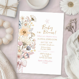 Boho Wildflower Baby Shower Invitation