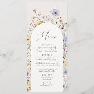 Boho Wildflower Baby Shower Menu