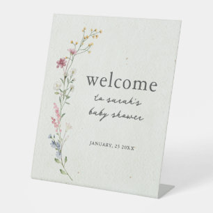 Boho Wildflower Baby Shower Welcome Sign