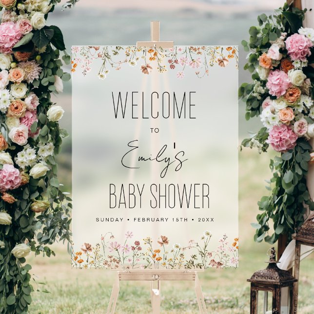Boho Wildflower Baby Shower Welcome Sign (Creator Uploaded)