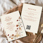 Boho Wildflower Beige All in One QR Code Wedding Invitation<br><div class="desc">Immerse your guests in the romance of nature with our Boho Wildflower Garden Wedding Invitation. Inspired by the beauty of untamed blooms, this invitation captures the essence of a free-spirited celebration. The enchanting design features delicate wildflowers dancing amidst lush greenery, setting the perfect tone for your garden wedding. The boho-chic...</div>