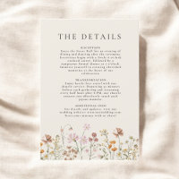 Boho Wildflower Beige Garden Wedding Details