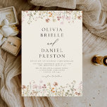 Boho Wildflower Beige Garden Wedding Invitation<br><div class="desc">Immerse your guests in the romance of nature with our Boho Wildflower Garden Wedding Invitation. Inspired by the beauty of untamed blooms, this invitation captures the essence of a free-spirited celebration. The enchanting design features delicate wildflowers dancing amidst lush greenery, setting the perfect tone for your garden wedding. The boho-chic...</div>