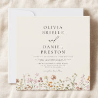 Boho Wildflower Beige Garden Wedding