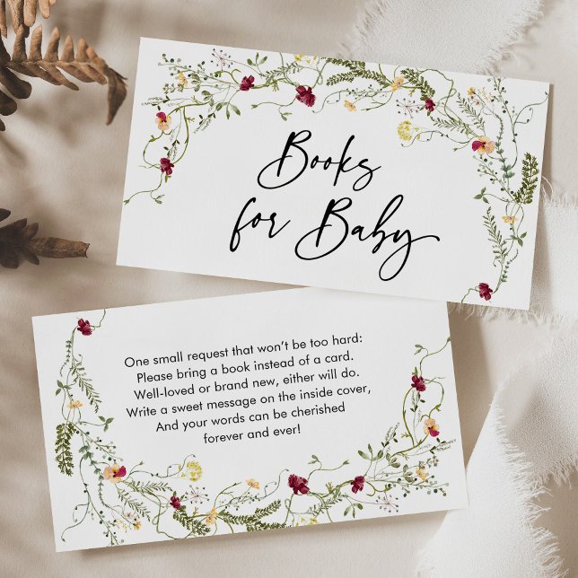 Boho Wildflower Books For Baby Enclosure Card (Creator Uploaded)