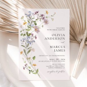Boho Wildflower Botanical Wedding Invitation