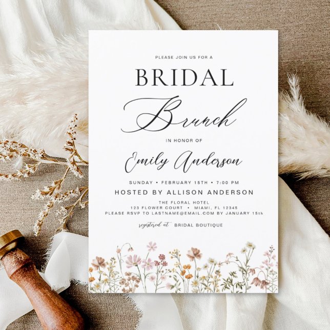 Boho Wildflower Bridal Brunch Bridal Shower Invitation (Creator Uploaded)