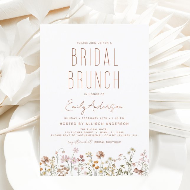 Boho Wildflower Bridal Brunch Bridal Shower Invitation (Creator Uploaded)