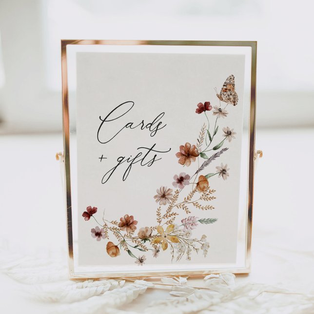 Boho Wildflower Bridal Shower Cards and Gifts Sign (Creator Uploaded)