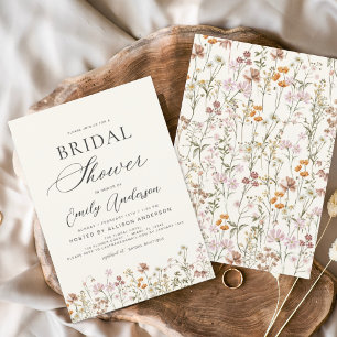 Boho Wildflower Bridal Shower Garden Invitation