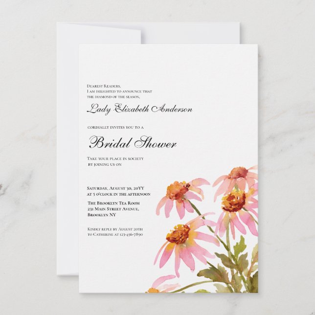 Boho Wildflower Bridal Shower  Invitation (Front)