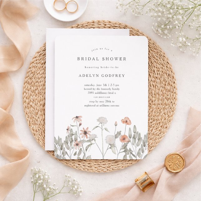 Boho Wildflower Bridal Shower Invitation (Creator Uploaded)