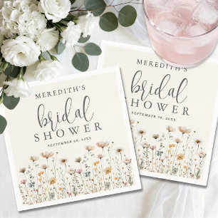 Boho Wildflower Bridal Shower Napkin