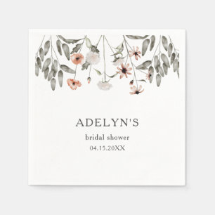 Boho Wildflower Bridal Shower Napkin