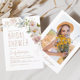Boho Wildflower Bridal Shower Photo Garden Invitation