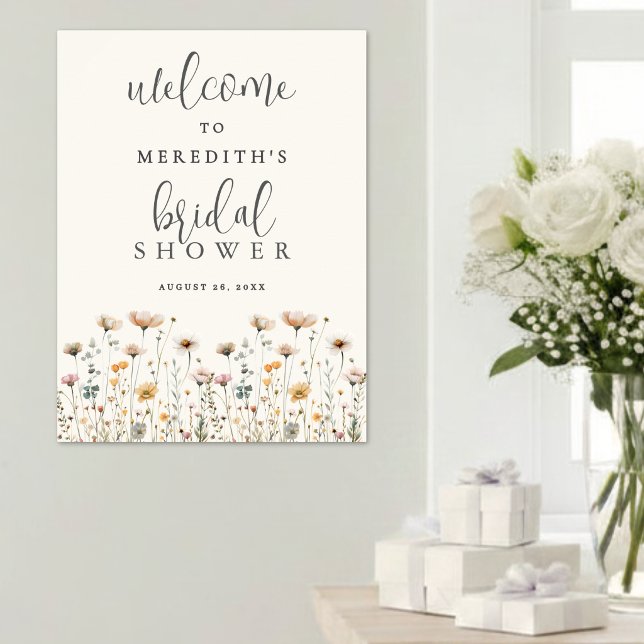 Boho Wildflower Bridal Shower Poster (Boho Wildflower Bridal Shower Poster )