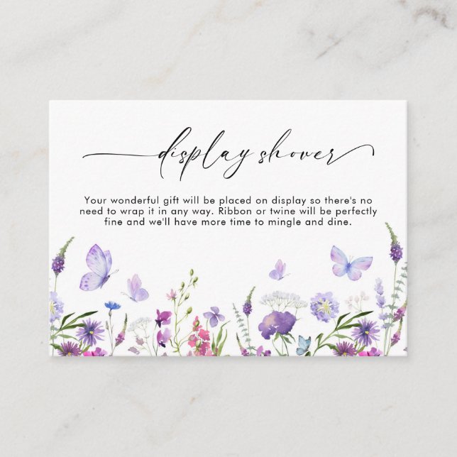 Boho Wildflower Butterfly Display Shower Card (Front)