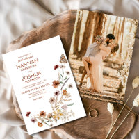 Boho Wildflower Butterfly Photo Garden Wedding