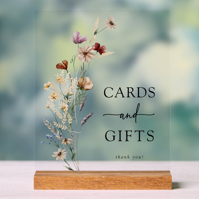 Boho Wildflower Cards Acrylic Sign (Boho Wildflower Cards Acrylic Sign by Painted Paperie
)