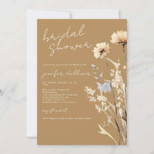 Boho Wildflower Chic Bridal Shower Invitation