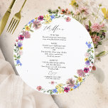Boho Wildflower Circle Wedding Menu Card<br><div class="desc">Capture the essence of chic,  boho-inspired design with captivating moody earth tones and beautiful floral elements. Customise it effortlessly with your personal details.</div>
