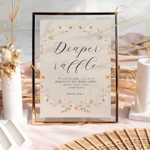 Boho Wildflower Diaper Raffle Baby Shower Poster