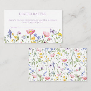 Boho Wildflower diaper raffle Enclosure Card