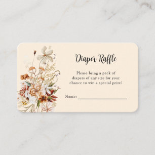 Boho Wildflower Diaper Raffle Enclosure Card