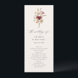 Boho Wildflower Elegant Fall Wedding Programme<br><div class="desc">Celebrate the beauty of a fall wedding with our Boho Wildflowers Elegant Fall Wedding Program. This exquisite program showcases a captivating array of burgundy and cream wildflowers, perfectly capturing the enchanting allure of the season's natural beauty. Against a soft light cream background, the floral design adds a touch of boho...</div>