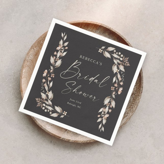 Boho Wildflower Elegant Wedding Bridal Shower Napkin (Boho wildflower floral elegant wedding bridal shower napkins.)