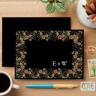 Boho Wildflower Elegant Wedding Envelope