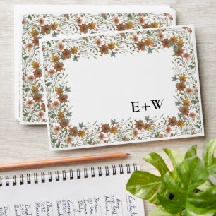 Boho Wildflower Elegant Wedding Envelope