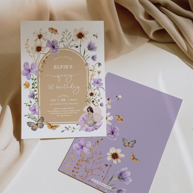 Boho Wildflower Fairy First Birthday Garden Party Invitation (Creator Uploaded)