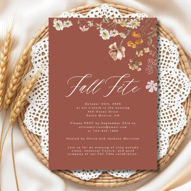 Boho Wildflower Fall Fete Celebration Invitation (Creator Uploaded)