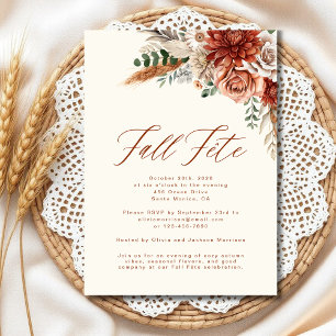 Boho Wildflower Fall Fete Celebration Invitation