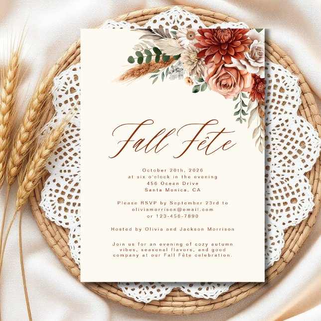Boho Wildflower Fall Fete Celebration Invitation (Creator Uploaded)