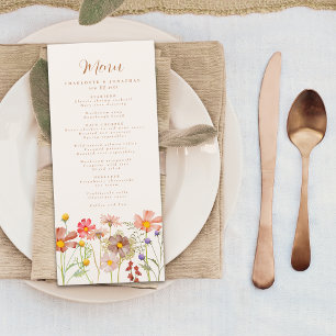 Boho Wildflower Fall Wedding Menu