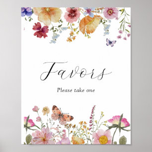 Boho Wildflower Favours Sign