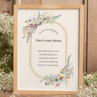 Boho Wildflower Fern Wedding This Candle Burns