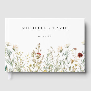 Boho Wildflower Field Wedding Guest Book