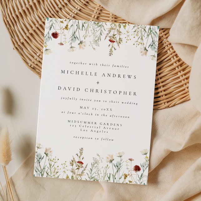 Boho Wildflower Field Wedding Invitation (Creator Uploaded)