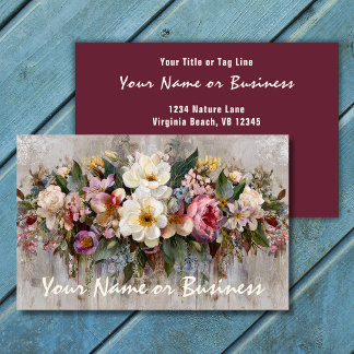Boho Wildflower Floral Arrangement  Business Card
