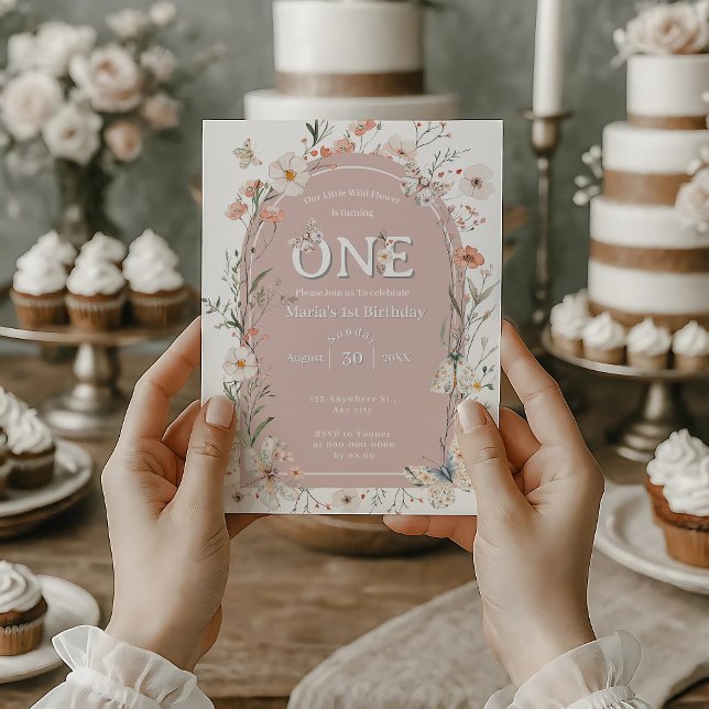 Boho Wildflower Floral Baby Birthday Invitation (Creator Uploaded)