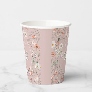 Boho Wildflower Floral Baby Birthday Paper Cups